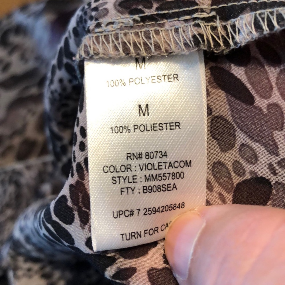 Miley Cyrus Max Azria Purple & Gray Sheer Top Sz M - Picture 7 of 8